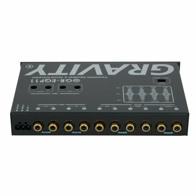 Gravity GR-EQP11 Digital Bass Machine 1/2 Din 9V 4-Way Car Parametric Equalizer w/Front, Rear + Sub Output and Night Illumination - Image 5